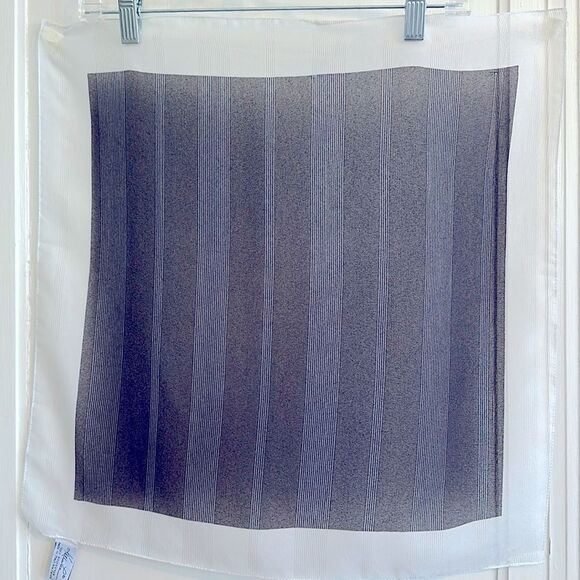 Vintage Kathie Lee black with white border semi sheer polyester square scarf - Picture 1 of 8